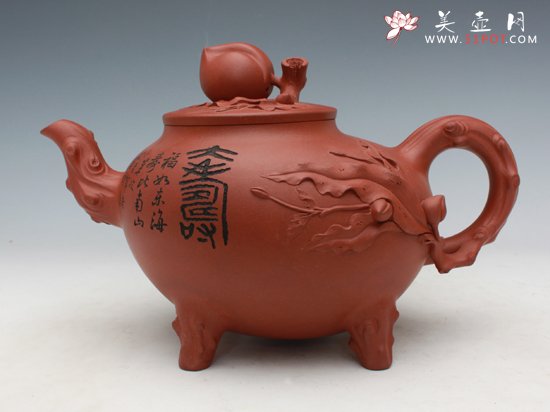 紫砂壶图片：寿桃壶 - 宜兴紫砂壶网