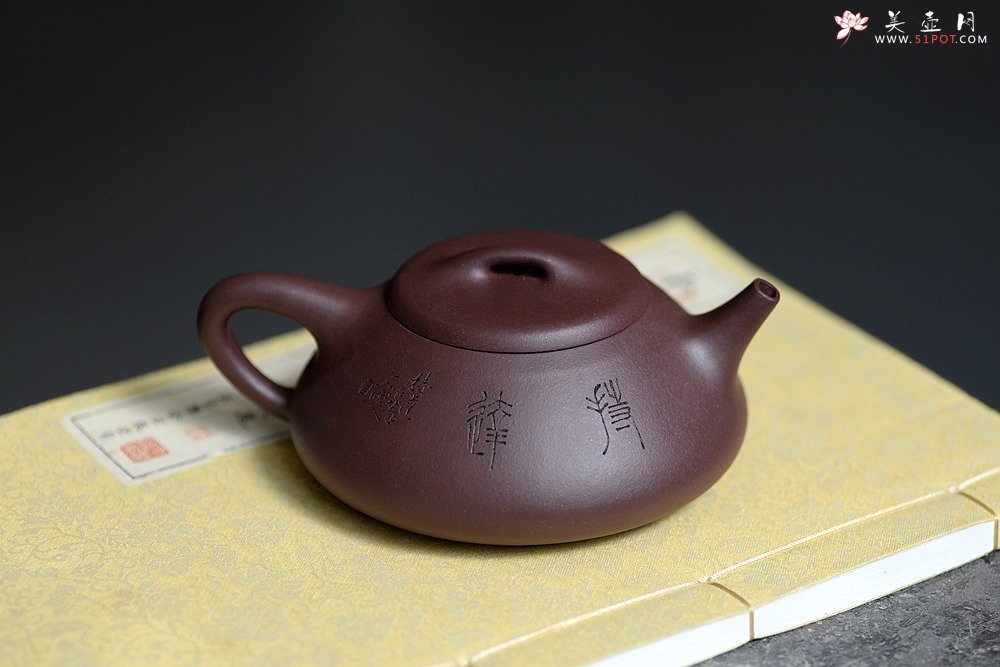 紫砂壶图片：陈进全手新品 全手纳瓢 造型新颖 有趣 陆轶舟老师精刻 - 宜兴紫砂壶网