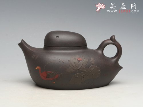 紫砂壶图片：全手工鸭知春 - 宜兴紫砂壶网