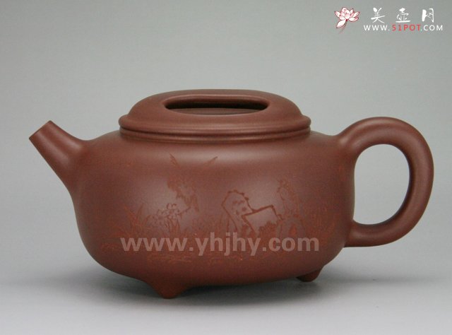 紫砂壶图片：三足牛盖莲子 - 宜兴紫砂壶网