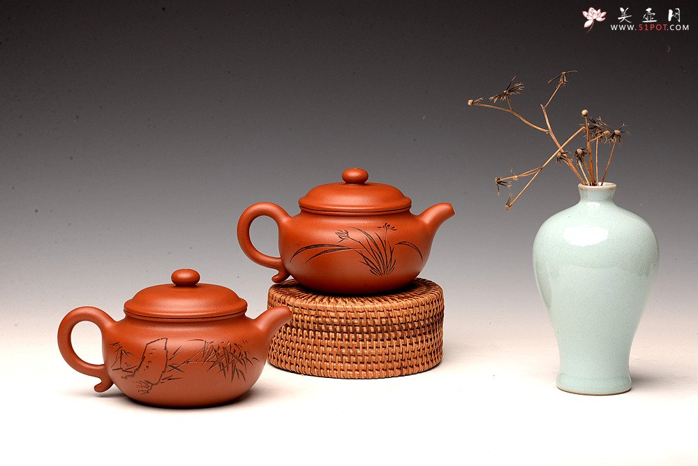 紫砂壶图片：张听钢装饰 传统实用 全手朱泥仿古 优质朱泥 - 宜兴紫砂壶网