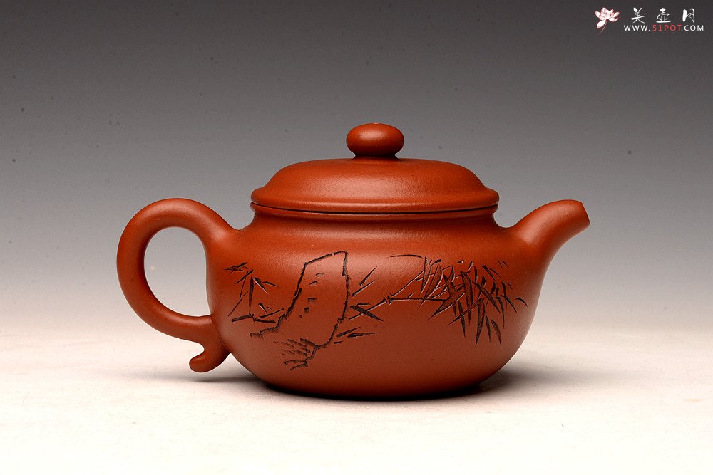 紫砂壶图片：张听钢装饰 传统实用 全手朱泥仿古 优质朱泥 - 宜兴紫砂壶网