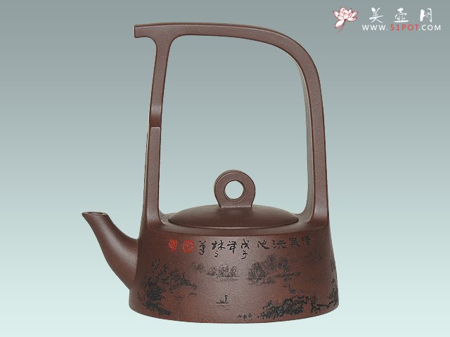 紫砂壶图片：提梁壶 - 宜兴紫砂壶网