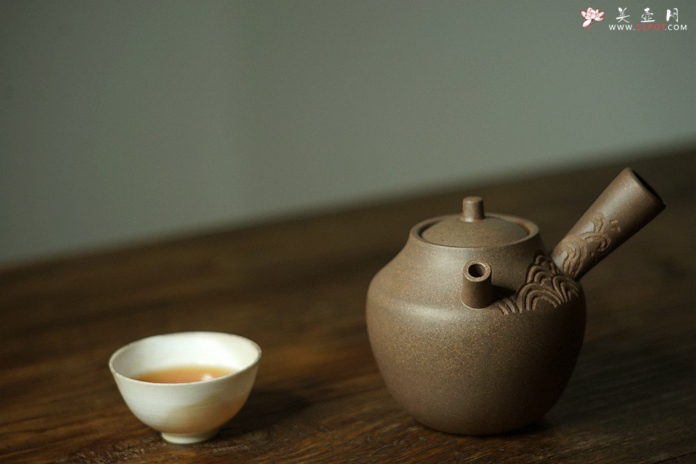 紫砂壶图片：淞庐出品 全手佳作 文气十足~ 云水禅心急须 炮嘴独孔 - 宜兴紫砂壶网