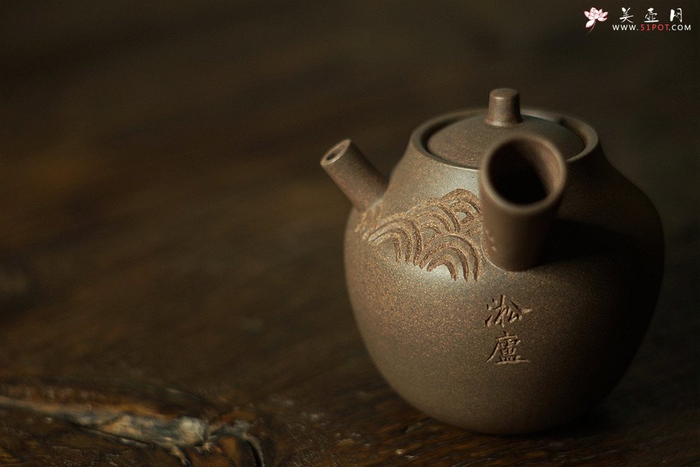 紫砂壶图片：淞庐出品 全手佳作 文气十足~ 云水禅心急须 炮嘴独孔 - 宜兴紫砂壶网