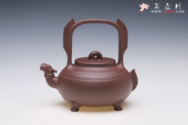 紫砂壶图片：螭龙提梁 - 宜兴紫砂壶网