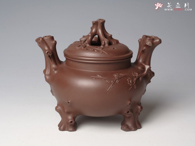 紫砂壶图片：梅花鼎壶 - 宜兴紫砂壶网