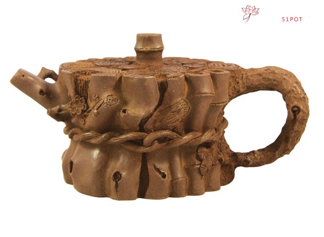 紫砂壶图片：束柴三友壶 - 宜兴紫砂壶网