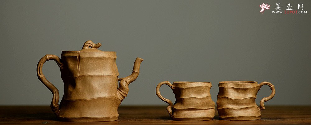 紫砂壶图片：林秀明最新作品 全手精品 文雅十足  清逸套组 一壶竹韵~ - 宜兴紫砂壶网