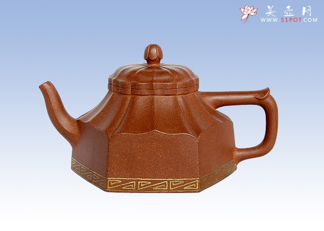 紫砂壶图片：六方菱花 - 宜兴紫砂壶网