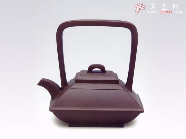 紫砂壶图片：长方提梁合欢 - 宜兴紫砂壶网