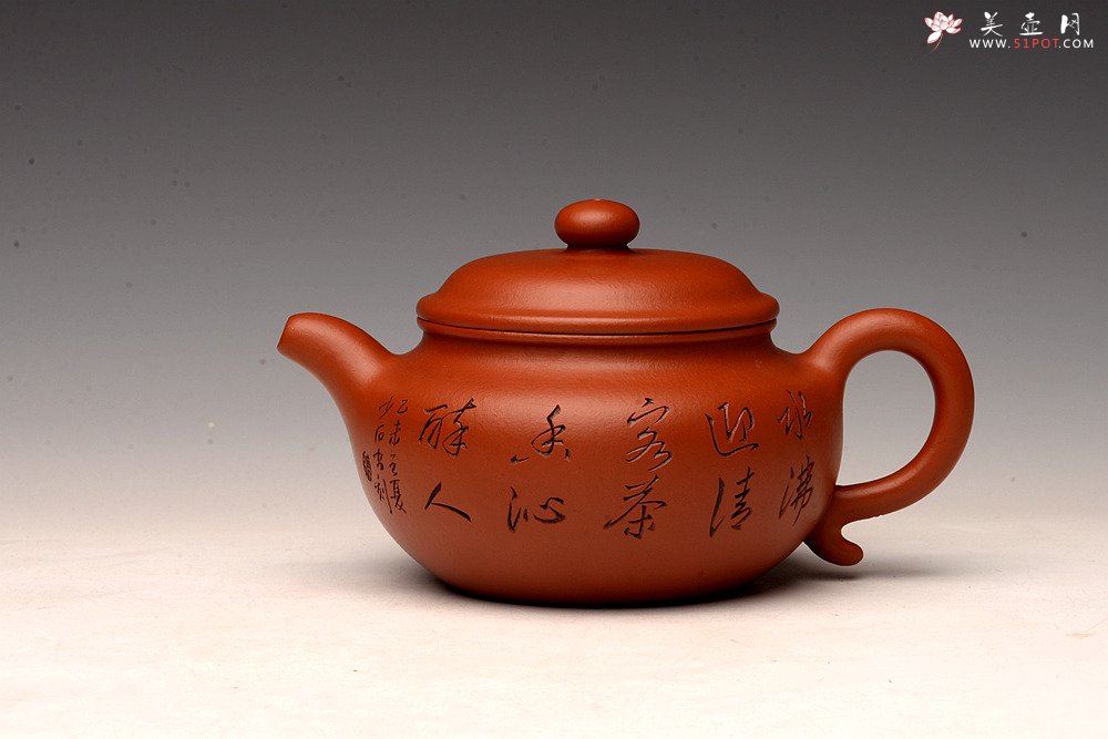 紫砂壶图片：张听钢装饰 传统实用 全手朱泥仿古 优质朱泥 - 宜兴紫砂壶网