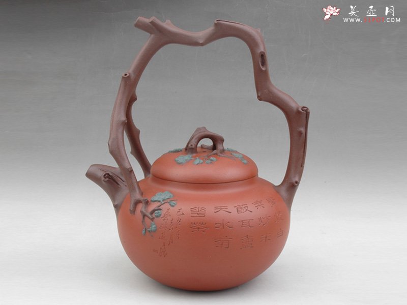 紫砂壶图片：东坡提梁壶 - 宜兴紫砂壶网