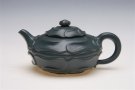 紫砂壶图片：绿泥翻盖风卷葵 - 宜兴紫砂壶网