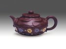紫砂壶图片：风卷葵-加彩 - 宜兴紫砂壶网