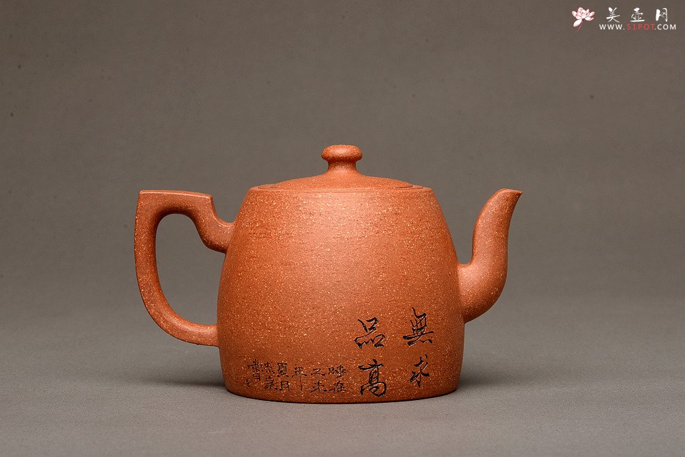 紫砂壶图片：祝福无限 壶势巍巍 刚毅圆润 全手高升壶 优质降坡泥 - 宜兴紫砂壶网