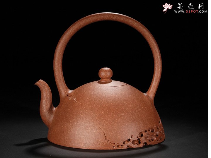 紫砂壶图片：清波提梁壶 - 宜兴紫砂壶网