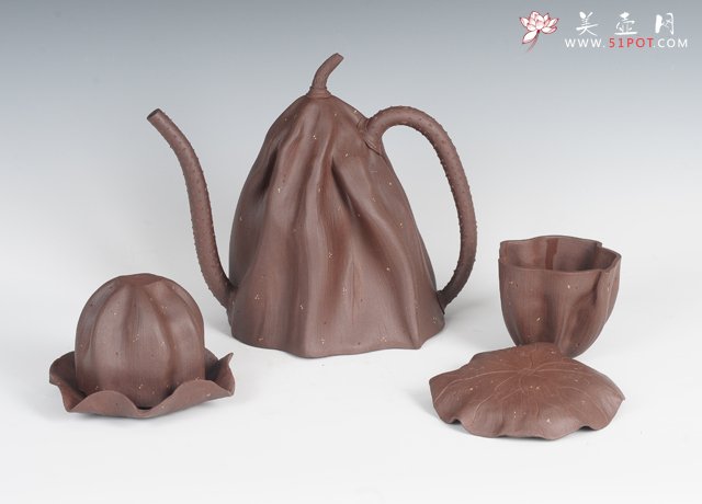 紫砂壶图片：醉莲套具 - 宜兴紫砂壶网