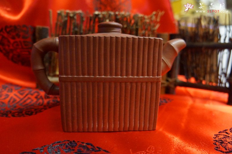 紫砂壶图片：四方一捆竹 底槽青 - 宜兴紫砂壶网
