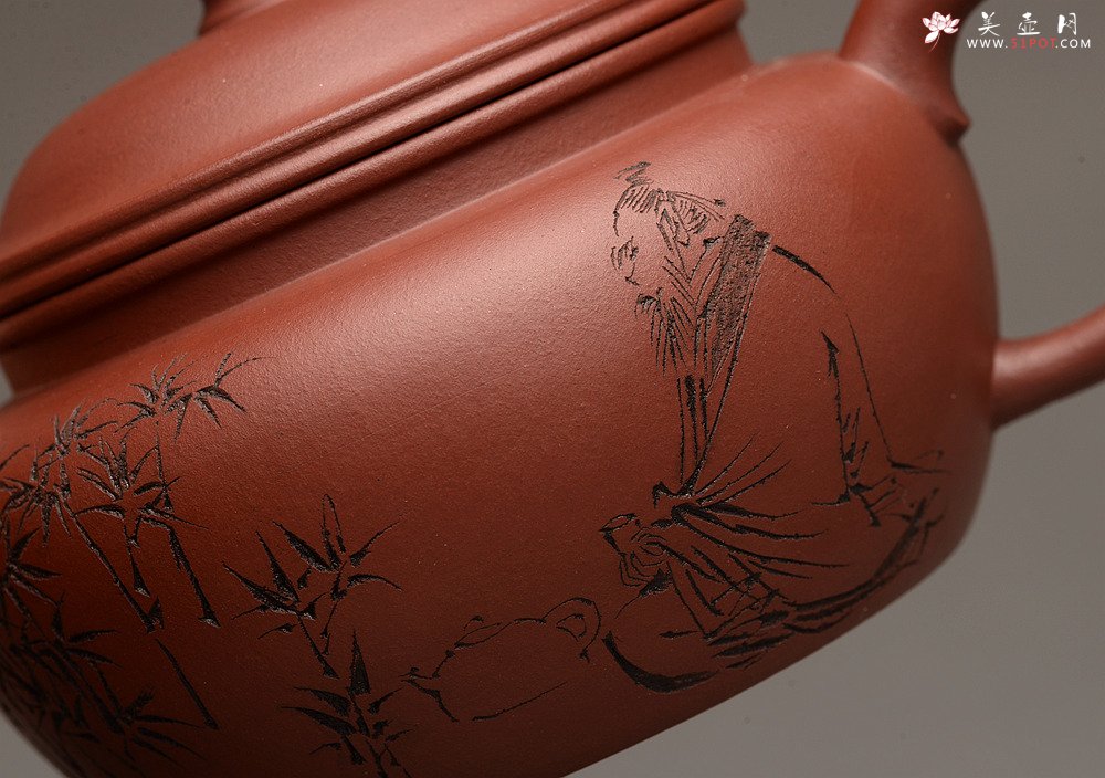 紫砂壶图片：高路装饰 詹黎明全手作品 线轮 炮管直流 杀茶利器  - 宜兴紫砂壶网