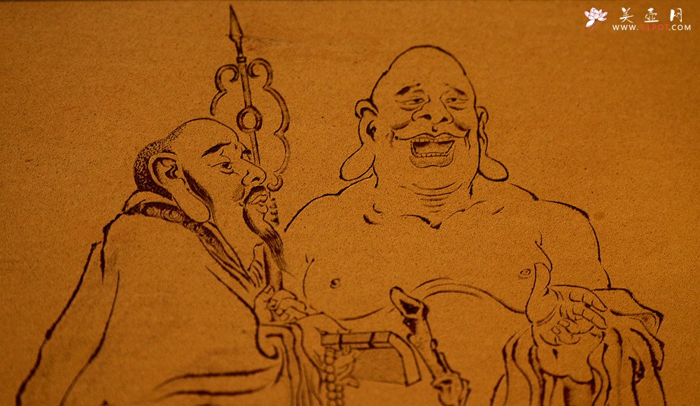 紫砂壶图片：谭华斌精心装饰 十八罗汉 壁画 送礼自珍佳作 - 宜兴紫砂壶网