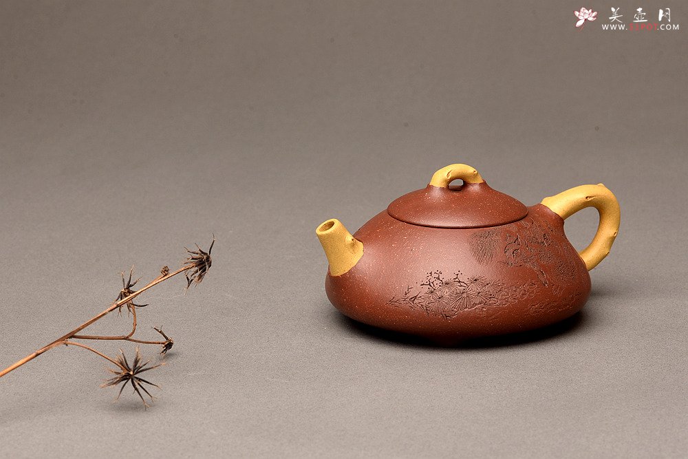 紫砂壶图片：李彦雄新品 雅趣 松鼠栩栩如生 三友石瓢 - 宜兴紫砂壶网