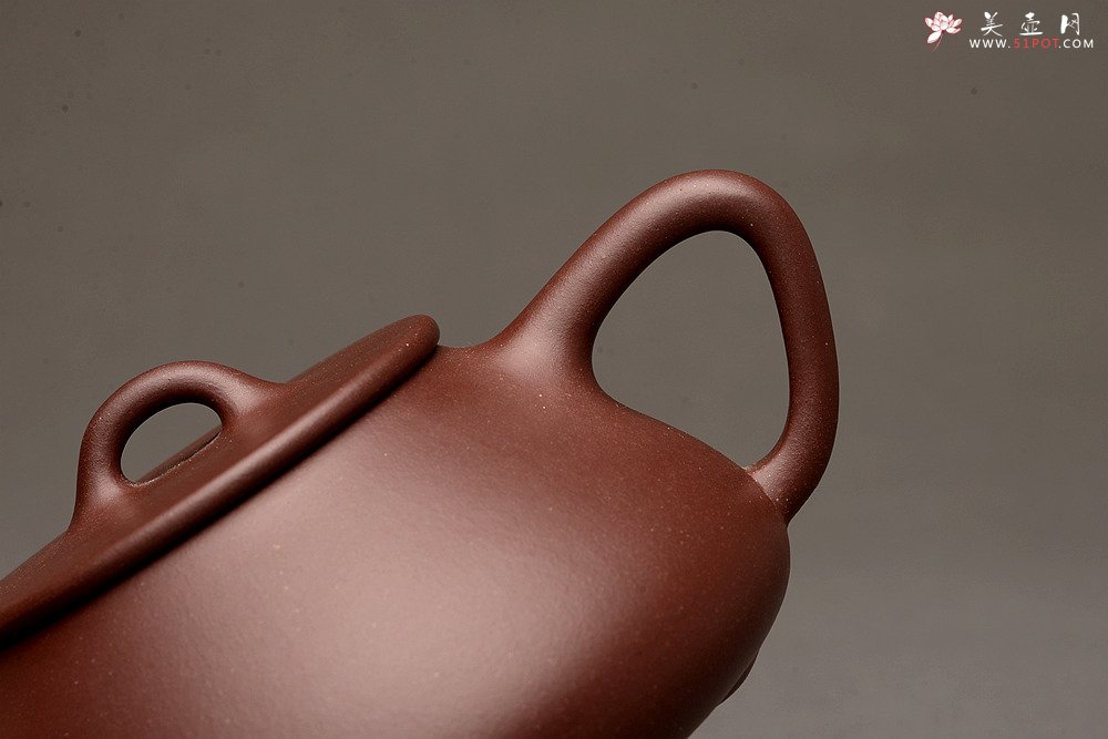 紫砂壶图片：器形周正 骨肉均挺之全手平盖石瓢  - 宜兴紫砂壶网