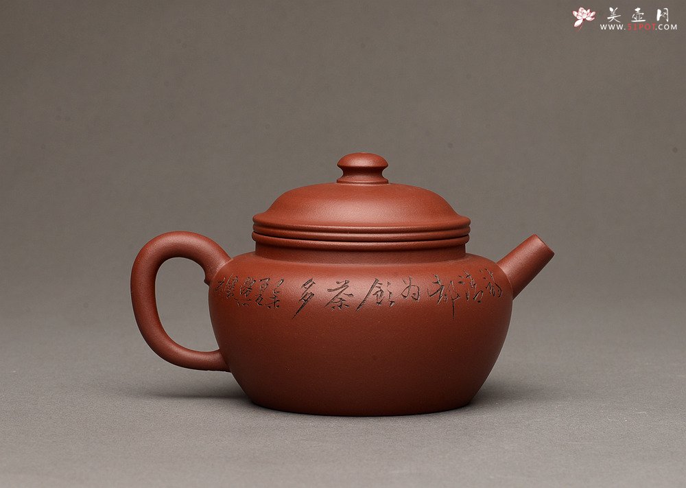 紫砂壶图片：高路装饰 詹黎明全手作品 线轮 炮管直流 杀茶利器  - 宜兴紫砂壶网