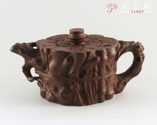 紫砂壶图片：仿鸣远束柴三友 - 宜兴紫砂壶网