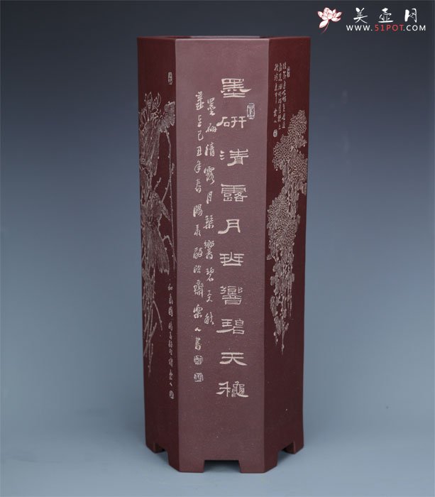 紫砂壶图片：六方芊筒 - 宜兴紫砂壶网