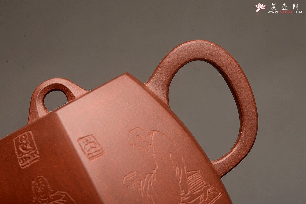 紫砂壶图片：高雅厚稳 全手六方秦权 强强联合 国高工陈宏林装饰 - 宜兴紫砂壶网