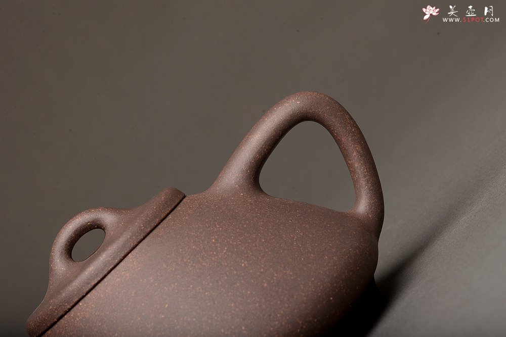 紫砂壶图片：周斌全手力作 精品高温老紫泥调砂 古朴金石其骨 子冶石瓢 - 宜兴紫砂壶网