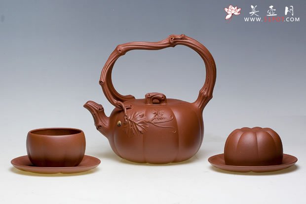 紫砂壶图片：南瓜组壶 - 宜兴紫砂壶网