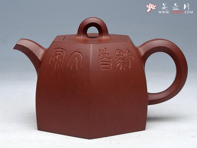紫砂壶图片：铜陀六方壶 - 宜兴紫砂壶网
