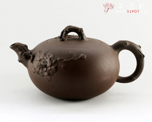 紫砂壶图片：高贵牡丹 - 宜兴紫砂壶网