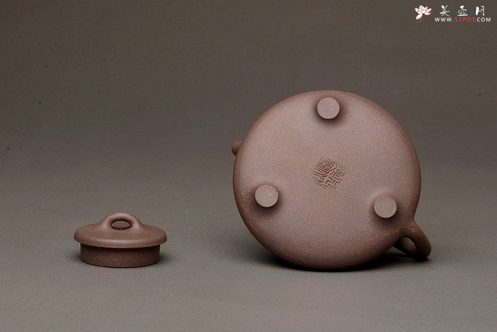 紫砂壶图片：周斌全手力作 精品高温老紫泥调砂 古朴金石其骨 子冶石瓢 - 宜兴紫砂壶网