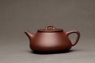 紫砂壶图片：器形周正 骨肉均挺之全手平盖石瓢  - 宜兴紫砂壶网