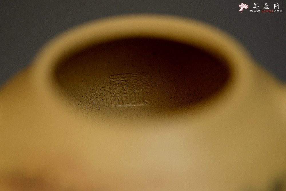 紫砂壶图片：顾小英全手作品  饱满厚润 型丰留意 泥绘装饰 匏瓜 - 宜兴紫砂壶网