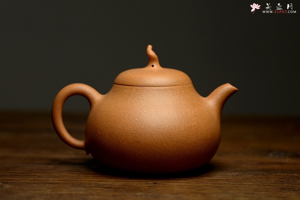 紫砂壶图片：顾小英全手作品 圆润敦厚 拙味十足 匏瓜 手工锤炼段泥 - 宜兴紫砂壶网