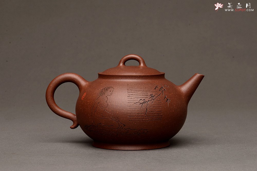 紫砂壶图片：俊秀之作 清悟 张听刚精心装饰   - 宜兴紫砂壶网