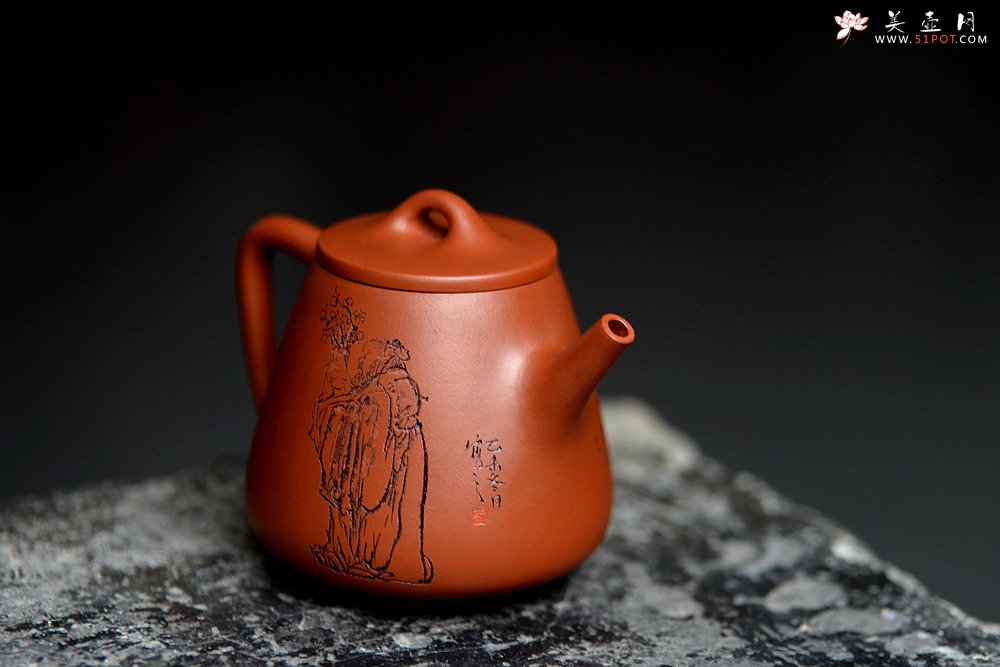 紫砂壶图片：原矿赵庄朱泥高石瓢 高挑有力 实用茶器 - 宜兴紫砂壶网