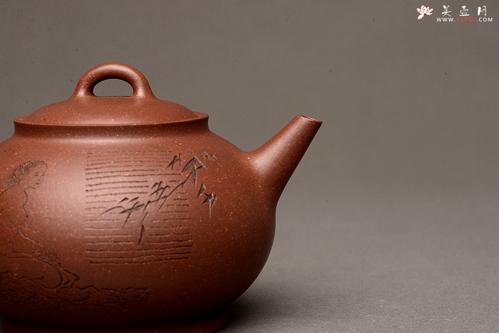 紫砂壶图片：俊秀之作 清悟 张听刚精心装饰   - 宜兴紫砂壶网