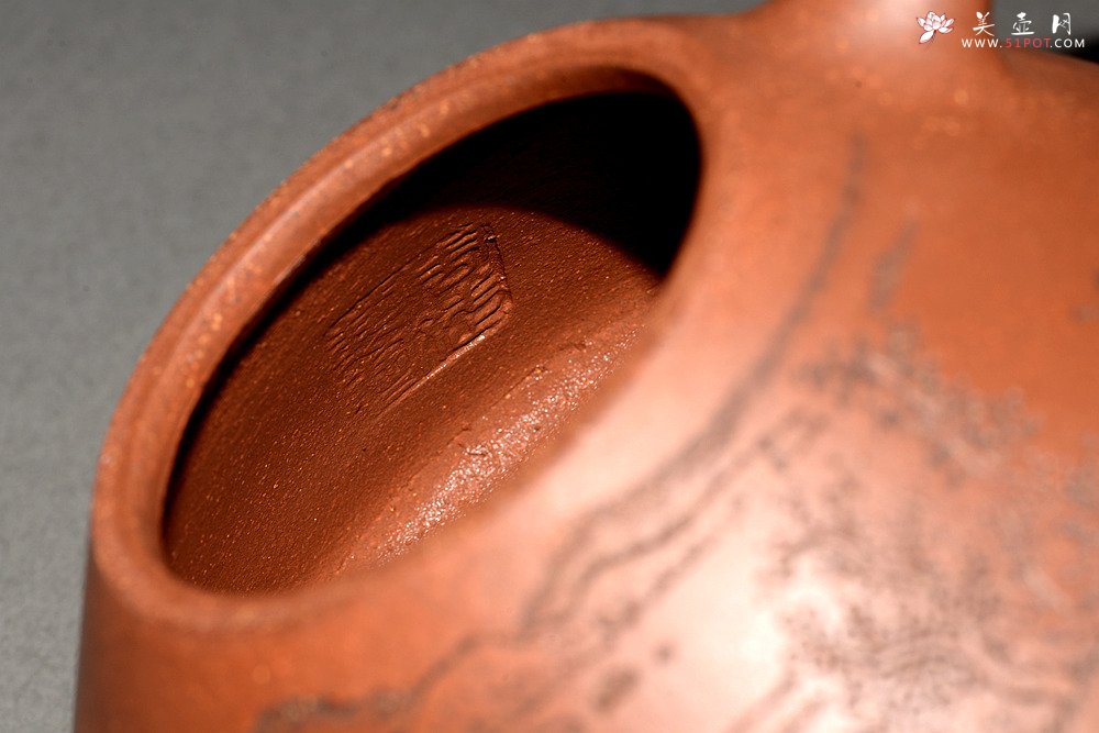 紫砂壶图片：张听刚装饰 精品紫泥调砂 周斌全手子冶石瓢 精工 - 宜兴紫砂壶网