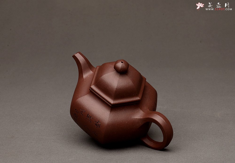 紫砂壶图片：刘世涛新作 紫砂和书画的碰撞~ 文气袭人 全手六方掇球 证书是壶之拓片 - 宜兴紫砂壶网