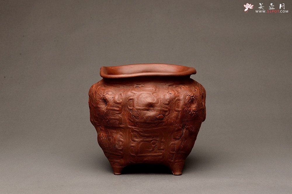 紫砂壶图片：全手文房雅玩之鼎 造型古拙  - 宜兴紫砂壶网