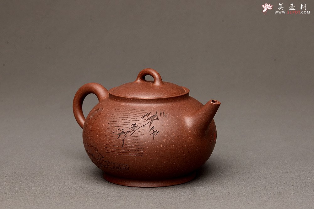 紫砂壶图片：俊秀之作 清悟 张听刚精心装饰   - 宜兴紫砂壶网