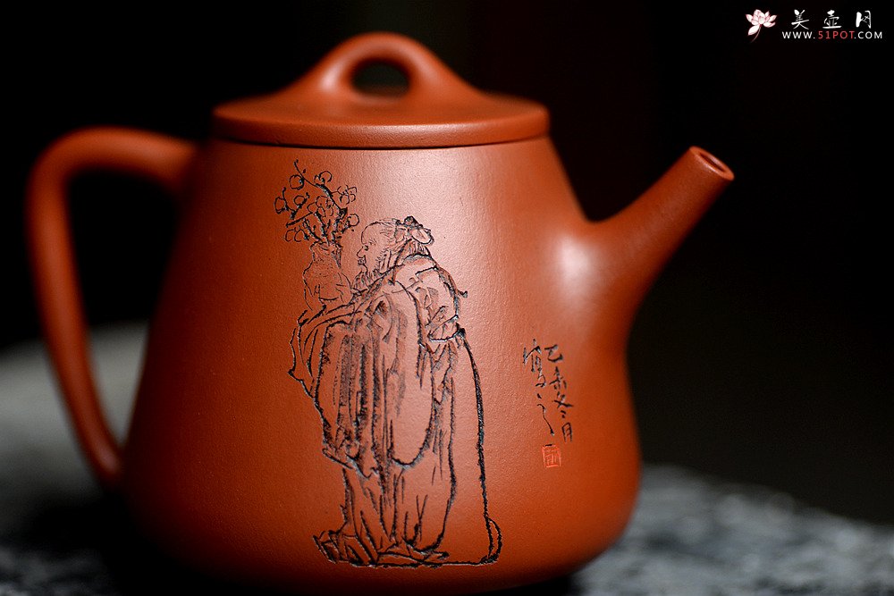 紫砂壶图片：原矿赵庄朱泥高石瓢 高挑有力 实用茶器 - 宜兴紫砂壶网