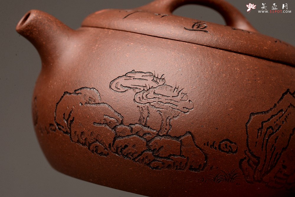 紫砂壶图片：张听刚精心装饰 大口实用 全手融古 - 宜兴紫砂壶网