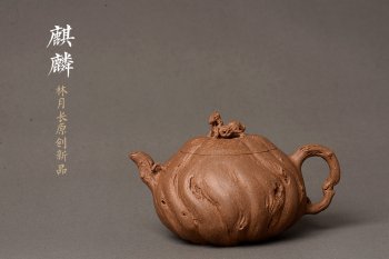 紫砂壶图片：林月长乙未冬全手原创精品 肌理丰富 紫砂新风 学院派  麒麟山音 - 宜兴紫砂壶网