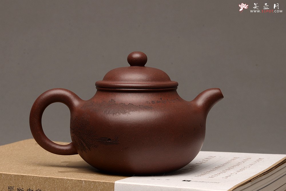 紫砂壶图片：优质老底料 李彦雄通景山水 全手掇球 饱满厚重 精品 - 宜兴紫砂壶网